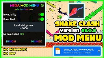 Snake Clash Mod Menu V49.0.0 || No password | No key 🔑
