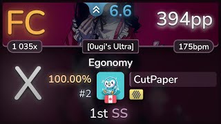 CutPaper | :)  feat. KAFU - Egonomy [0ugi&#39;s Ultra] +HD SS FC #2 | 394pp - osu!