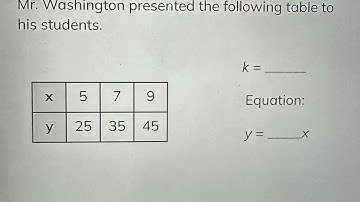 CONSTANT OF VARIATION FROM A TABLE