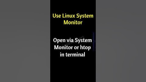 Use Linux System Monitor #shorts #ytshorts #adminanswers