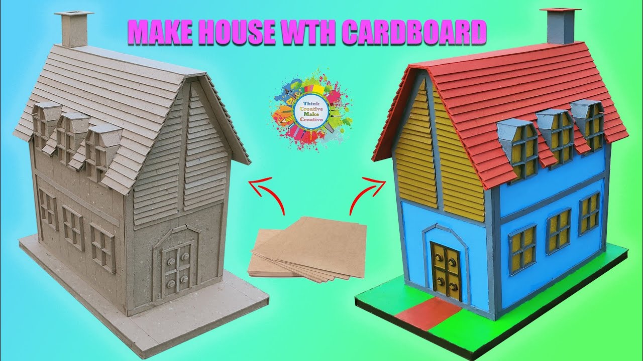 How to Make Beautiful House With Cardboard / Make Dollhouse With