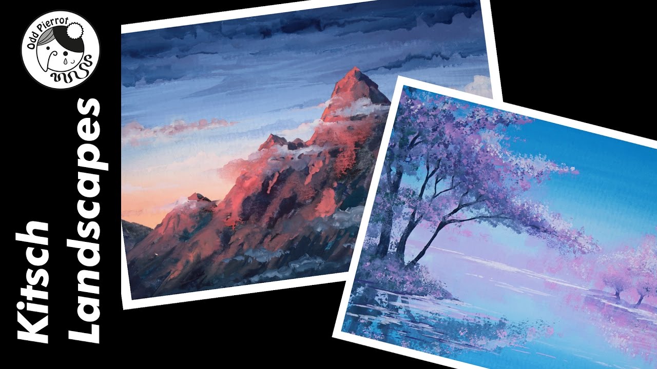 SPEEDPAINT ★ Gouache Clip #12 ☆ Kitsch Landscapes