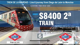 Tren de la Navidad L6 Serie 8400 (2ª) trip from Diego de León to Moncloa @ Metro de Madrid, Spain