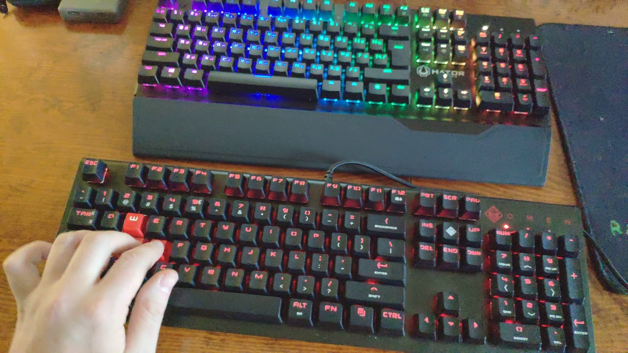 Kailh blue switches sound vs Greetech blue (HATOR Earthquake vs HP OMEN
