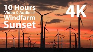 4K UHD 10 Hours - Wind farm with audio for ambience - relaxation, meditation, nature screenshot 4