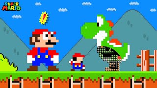 Mario and Tiny Mario vs Tiny Yoshi Maze in Super Mario Bros | WIN Game Mario
