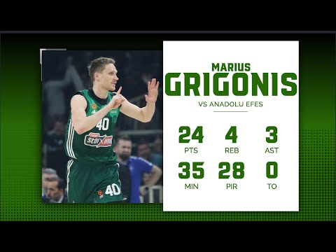 Panathinaikos - Anadolu Efes 83-76 Marius Grigonis  (24 Points, 7 threes)