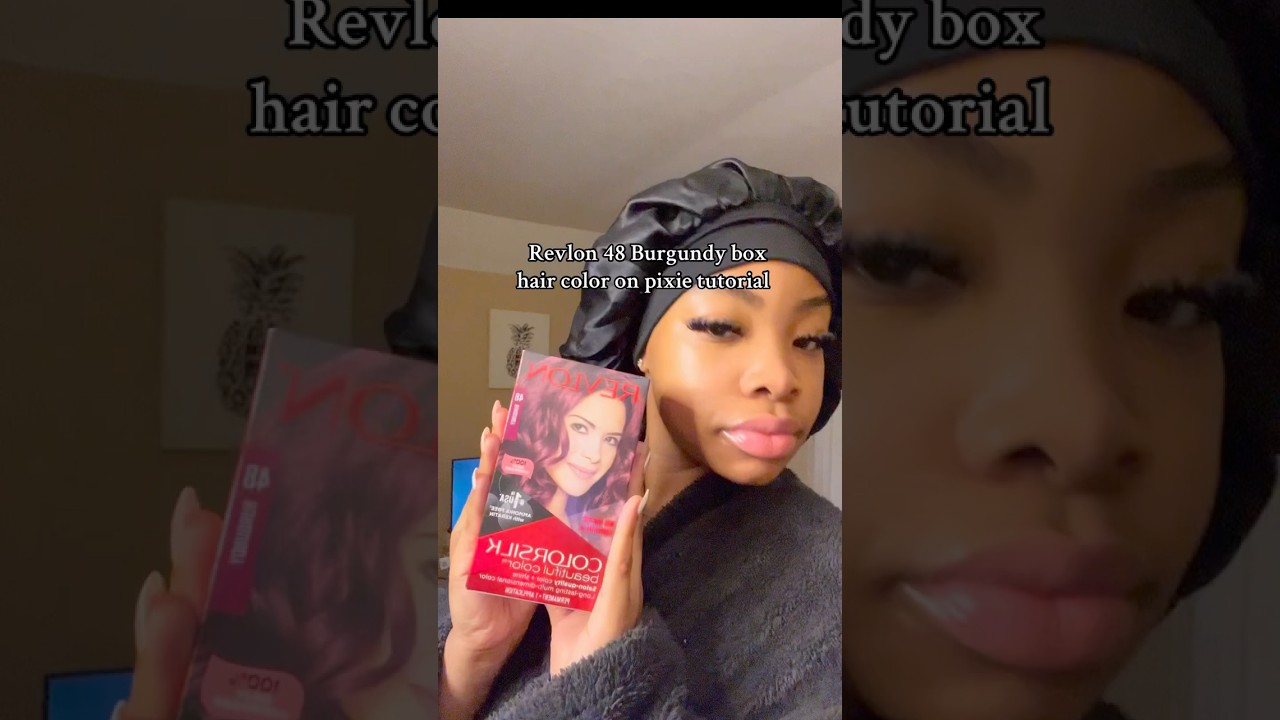 Revlon 48 Burgundy box hair color on pixie tutorial 