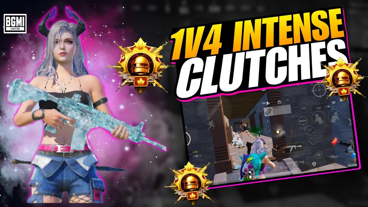 1v4 Intense Clutches 💀🔥 Fastest Solo VS Squad Clutches in Conqueror ...