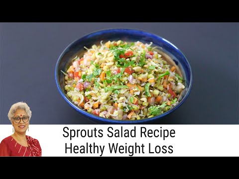 Diabetic Friendly Sprouts Salad Recipe - Healthy Weight Loss Recipe - Moong Bean Sprouts Salad