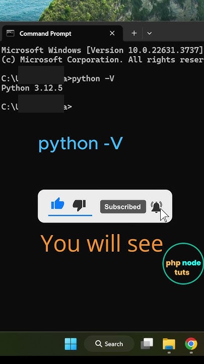 🤩How to check Python Version | Check Python version in CMD #shorts # ... image.