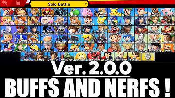 VER. 2.0.0 NERFS and BUFFS in Super Smash Bros. Ultimate