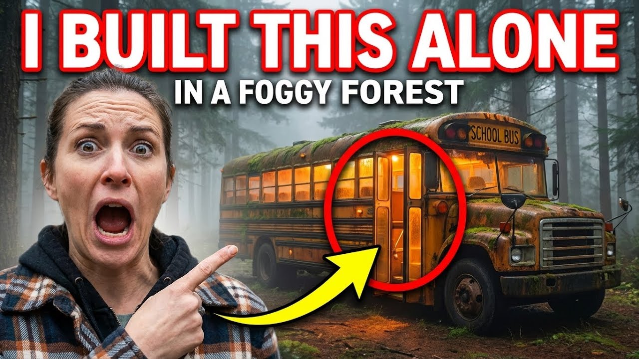 Silent Forest Build (ASMR) — A Woman Built a Cozy Mini Hotel Inside a Bus