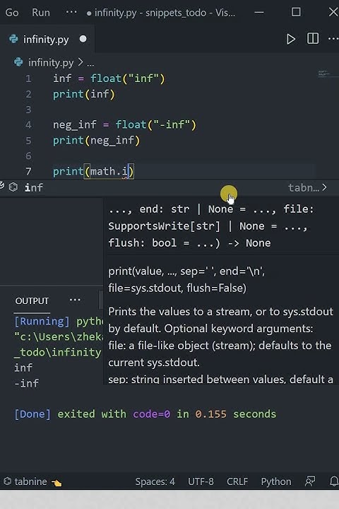 Python - How to Represent Infinity - YouTube