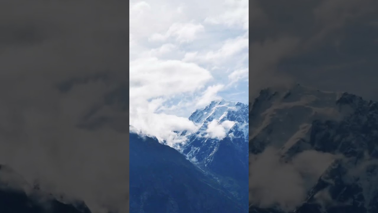 Video thumbnail: Clouds above Kinnaur-Kailash in Kalpa #shorts #shortsvideo #shortsyoutube #mountains #clouds #reels