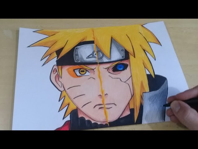 Parte 2 do desenho do naruto metade marcadores e metade aquarela #dese