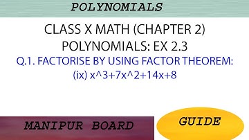 POLYNOMIALS || CLASS X MATH EX.2.3 Q.1 (ix) || MANIPUR BOARD || GPS MANIPUR