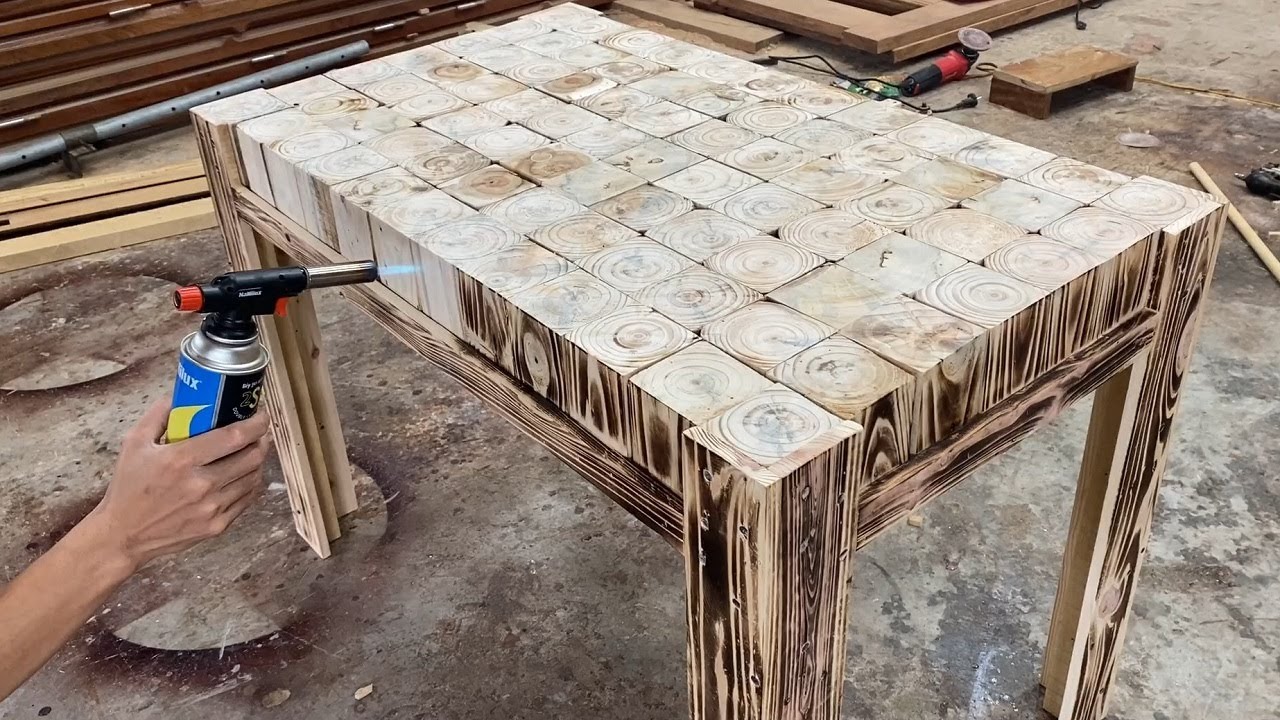 Amazing Design Ideas Woodworking Easy From Pallet Build A Outdoor Dining Table From Blocks Pallets Youtube