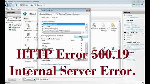 HTTP Error 500.19 - Internal Server Error. The requested page cannot be accessed || Solution 1
