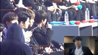 190106 GDA 골든디스크 워너원 WANNAONE reaction to 방탄소년단 BTS Hyundai CF