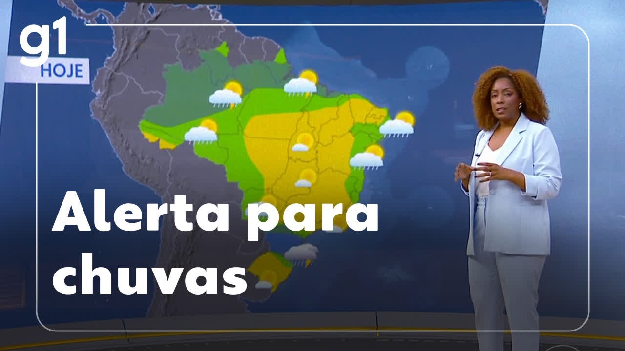 Previsão do tempo: alerta para chuvas volumosas pelo Brasil; confira