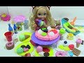 Búp bê ăn bánh kem -  MỞ 2 BỘ ĐỒ CHƠI CAKE PLAYSET VÀ ICE CREAM PLAYSET (chị bí đỏ)