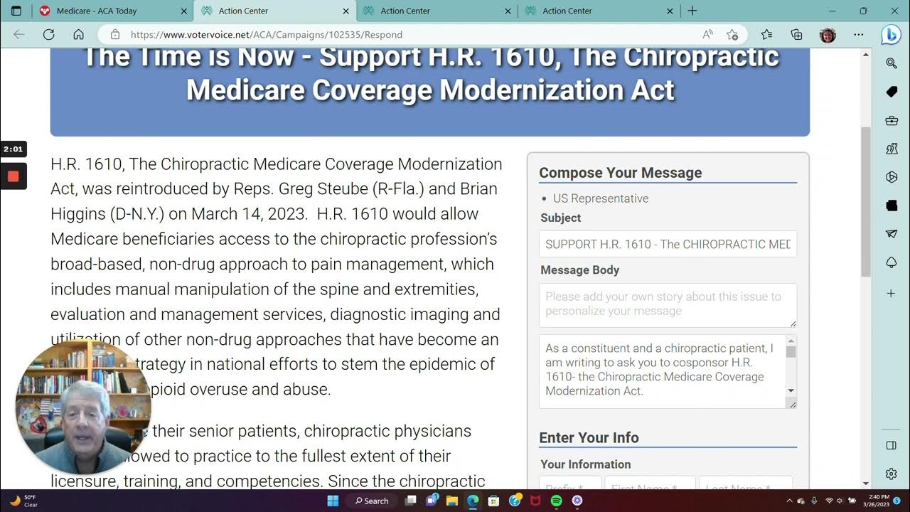 Chiropractic Medicare Coverage Modernization Act 26 March 2023 YouTube