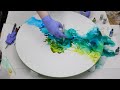 (573) Colorful Alcohol Ink Painting on Wood