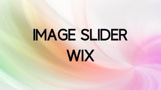 How to add an Image Slider to Wix