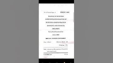 MMPC 003 IGNOU JUNE 2025  BUSINESS ENVIRONMENT PREVIOUS YEAR QUES #ignouquestionpaper #ignou #mba