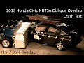 2013-2015 Honda Civic Sedan NHTSA Oblique Overlap Crash Test (15° / 35% Overlap - Left Side)