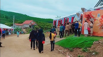 Toàn cảnh tiệc đám cưới nhà trai, vùng cao, tân sơn, lục ngạn. Nhiều người đẹp hát si sli shi