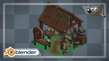 Pixel art Weaver`s workshop in Blender and GIMP (time-lapse)