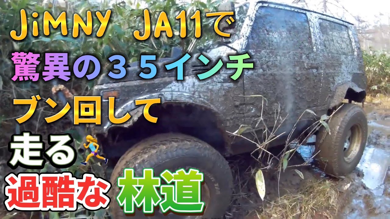 ジムニーJA11 驚異の35インチをブン回して走る 過酷な林道 #jimny 