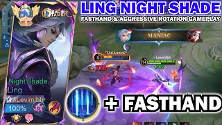 LING NIGHT SHADE FASTHAND \u0026 AGGRESSIVE ROTATION GAMEPLAY!! | TUTORIAL LING PERFECT ROTATION 2024