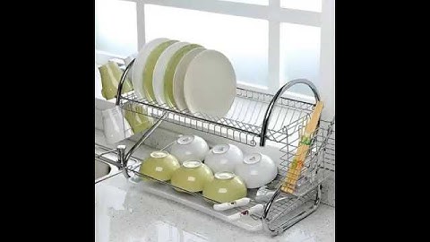 Kệ Úp Chén Dĩa 2 Tầng Inox Kèm Khay Hứng Nước Tiện Dụng Sang Trọng