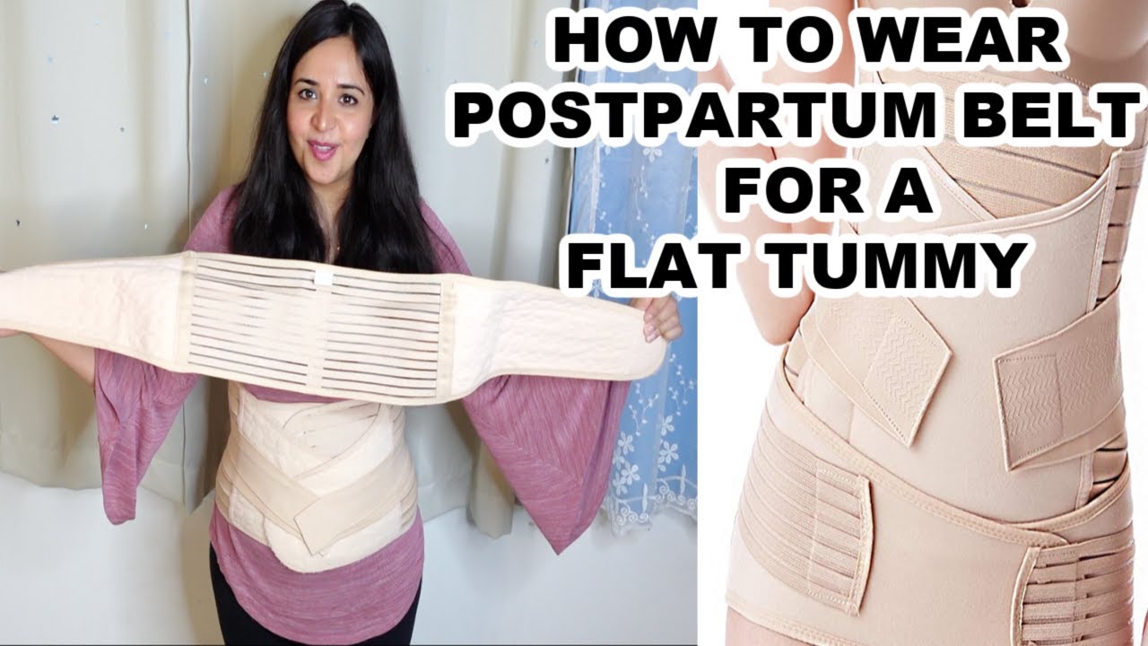 HOW TO WEAR A POSTPARTUM BELT FOR A FLAT TUMMY + PAIN MANAGEMENT AFTER  DELIVERY 