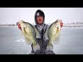 Sloppy Ice Fishing For FARM POND SLAB CRAPPIES!!! (We Thought They Were Gone)