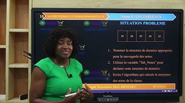 IP-INFO ALGO-PROG 1ere TI Leçon 9 Les Tableaux