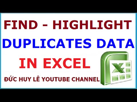 How to find and highlight duplicates data in Excel - YouTube
