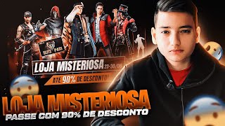 FREE FIRE AO VIVO - NOVA LOJA MISTERIOSA 99% DE DESCONTO PLATAFORMA NOVA