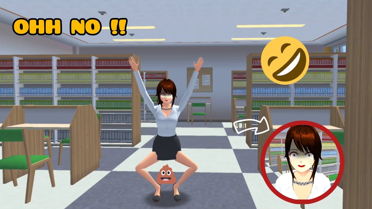 GURU RINA EEK DI PERPUSTAKAAN, GAK TAHAN LAGI | SAKURA SCHOOL SIMULATOR