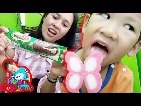 น้องบีม | แข่งกินไอติมกับแม่ ไมโล ผีเสื้อ Ice Cream