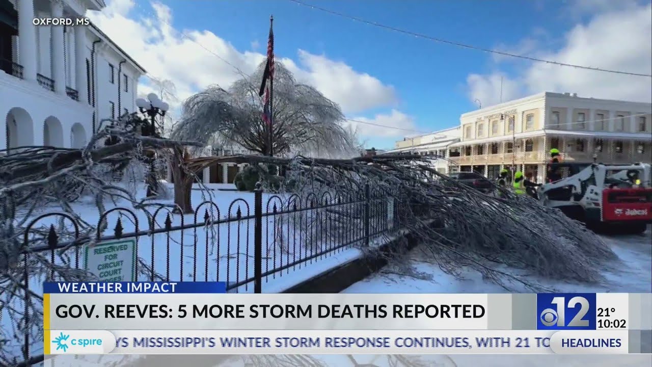Mississippi death toll rises to 21 amid severe winter weather - YouTube