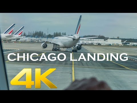AIR FRANCE A330 CHICAGO LANDING WITH ATC/SUBTITLES
