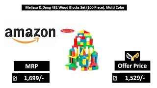 Melissa & Doug 481 Wood Blocks Set (100 Piece), Multi Color