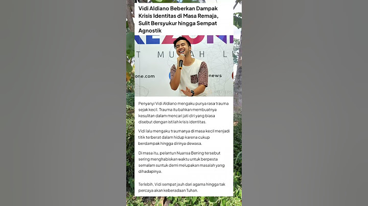Vidi Aldiano Beberkan Dampak Krisis Identitas di Masa Remaja #short