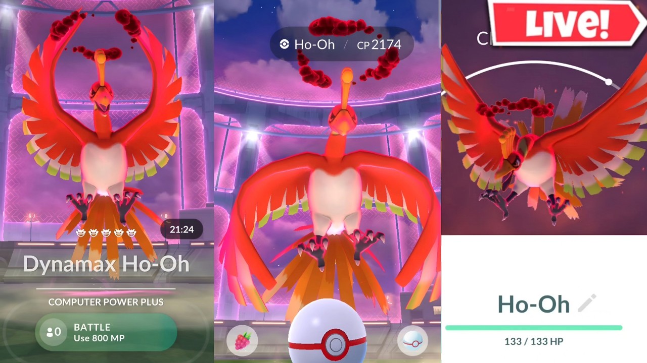 Hunting✨️Shiny Dynamax Ho-oh On Raid Day in Pokemon Go