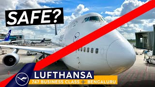 SAFETY LAPSE on LUFTHANSA  BUSINESS CLASS on a 747  Frankfurt ✈ Bengaluru  Ambivalent Crew