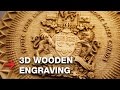 3d wooden engraving  laser engrave 3d coat of arms